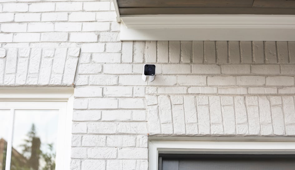 ADT outdoor camera on a Trenton home